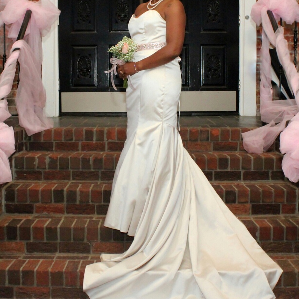 Reposhing! Champagne Pink Mermaid Wedding Dress